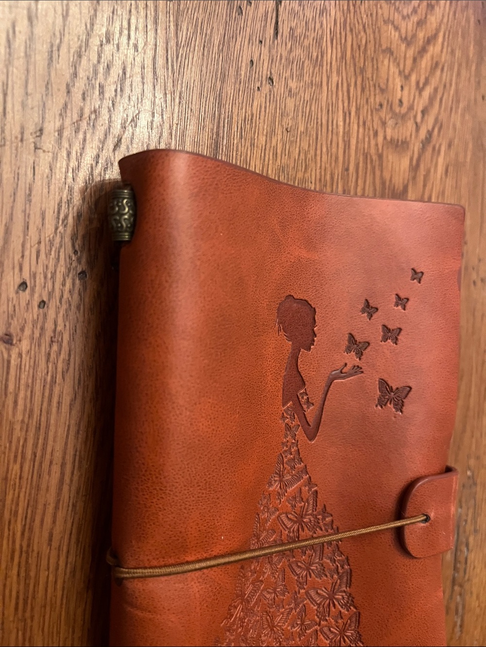 Leather Floral Butterfly Journal - Burnt Orange - Picture 4 of 7